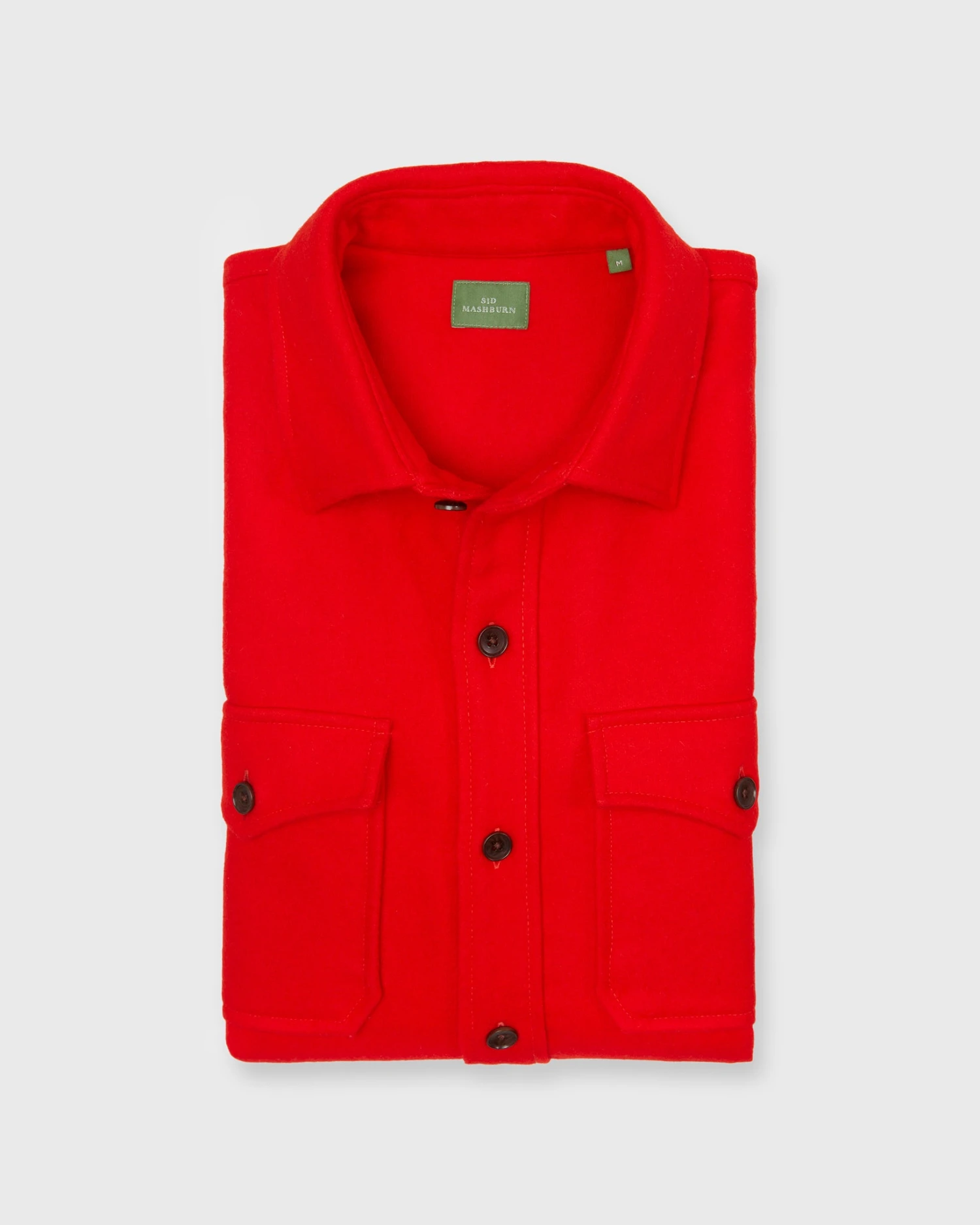 CPO Shirt In Scarlet Wool Melton 1 CPO Shirt In Scarlet Wool Melton