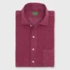 Spread Collar Sport Shirt In Mulberry Corduroy