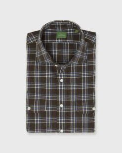 Work Shirt In Brown/Sky/Bone Plaid Brushed Plainweave