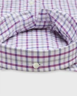 Button-Down Sport Shirt In Bone/Berry/Grey Tattersall Oxford 5 Button-Down Sport Shirt In Bone/Berry/Grey Tattersall Oxford -HERNO || ULLA JOHNSON || A.P.C. Shop S71066 92
