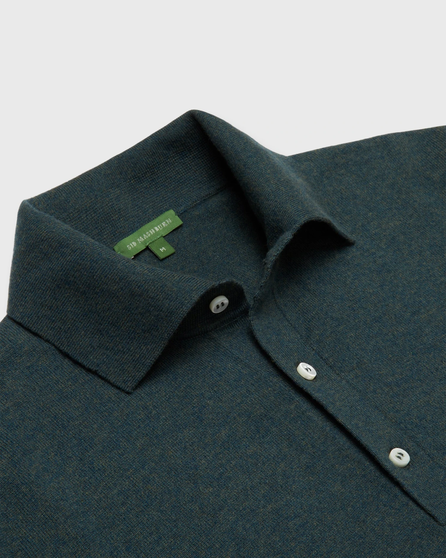 Long-Sleeved Rally Polo Sweater In Sea Moss Cotton/Cashmere 2 Long-Sleeved Rally Polo Sweater In Sea Moss Cotton/Cashmere - Image 2