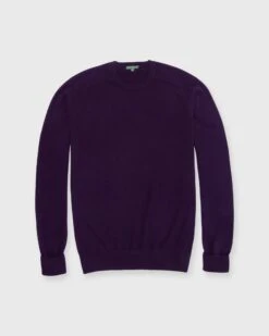Classic Crewneck Sweater In Eggplant Cashmere