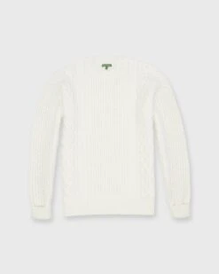 Aran Sweater In Ivory Wool/Baby Alpaca Blend