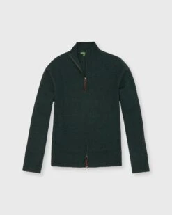 Milano-Stitch Track Jacket Sweater In Deep Jungle Extra Fine Merino