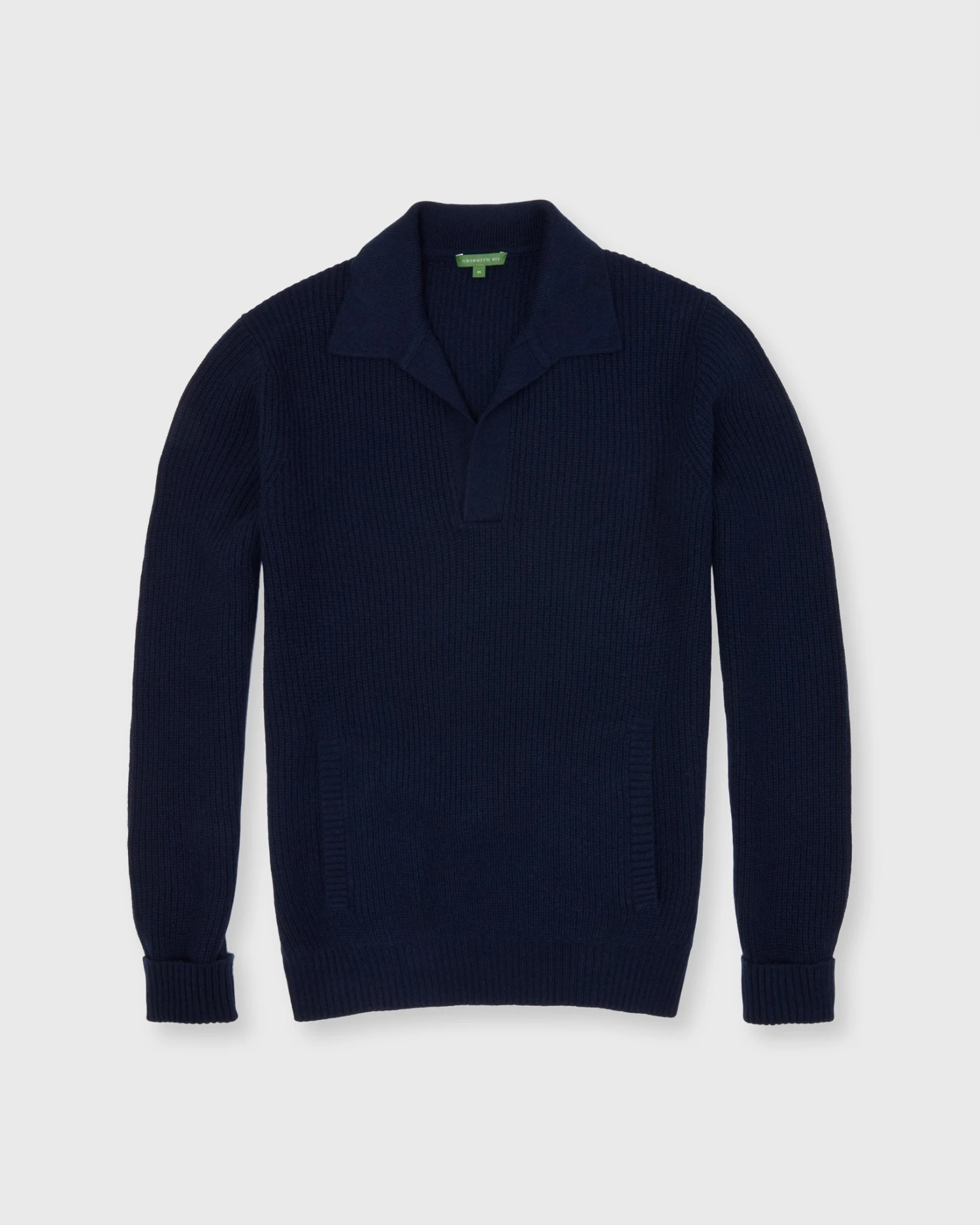 Baja Sweater In Navy Wool/Cotton Blend 1 Baja Sweater In Navy Wool/Cotton Blend