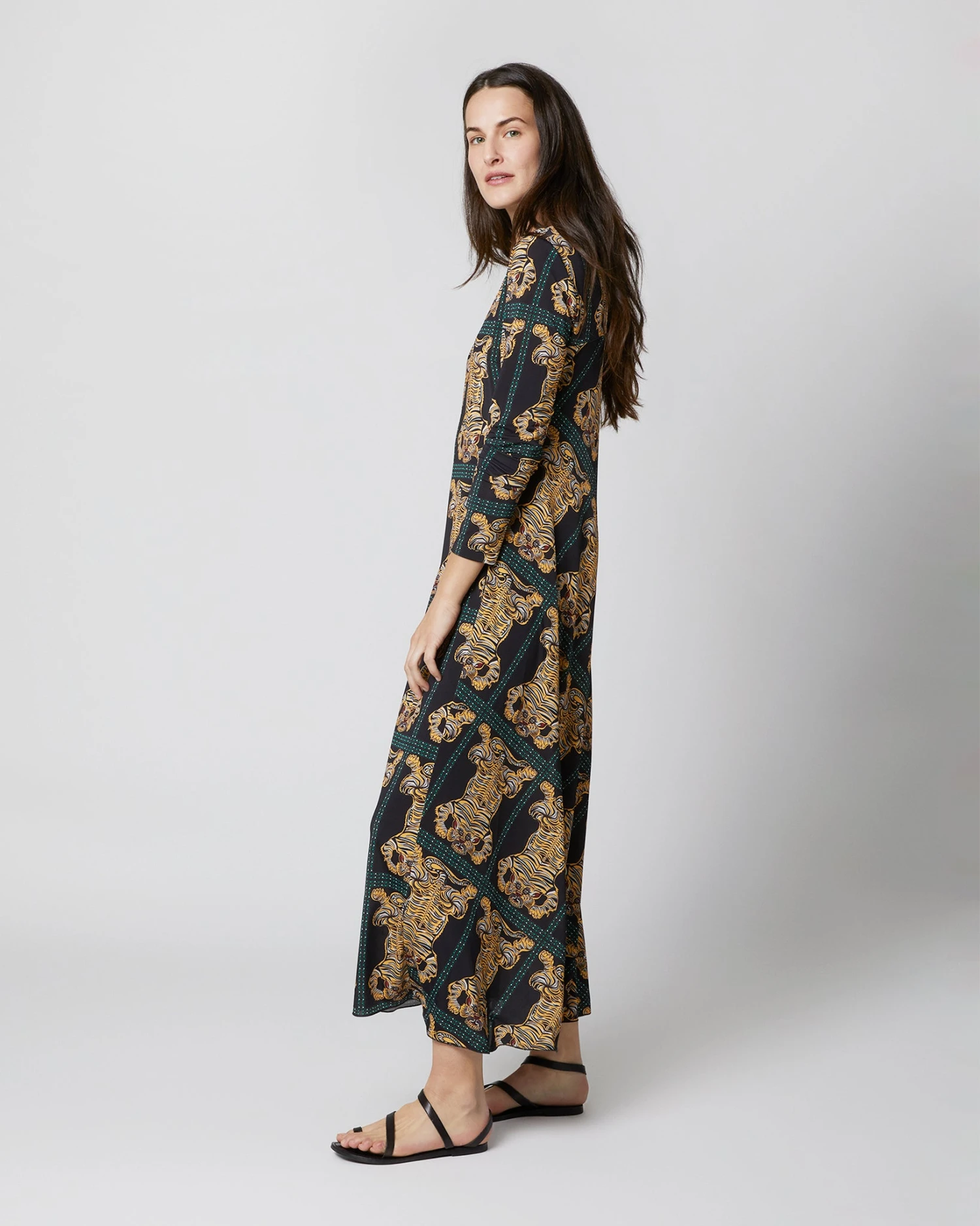 Drifter Dress In Tiger Tiles Black Jersey 3 Drifter Dress In Tiger Tiles Black Jersey - Image 3