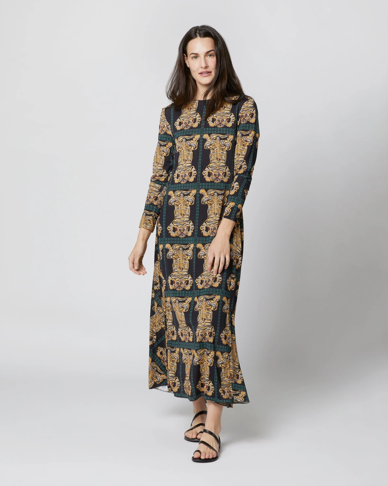 Drifter Dress In Tiger Tiles Black Jersey 6 Drifter Dress In Tiger Tiles Black Jersey - Image 6