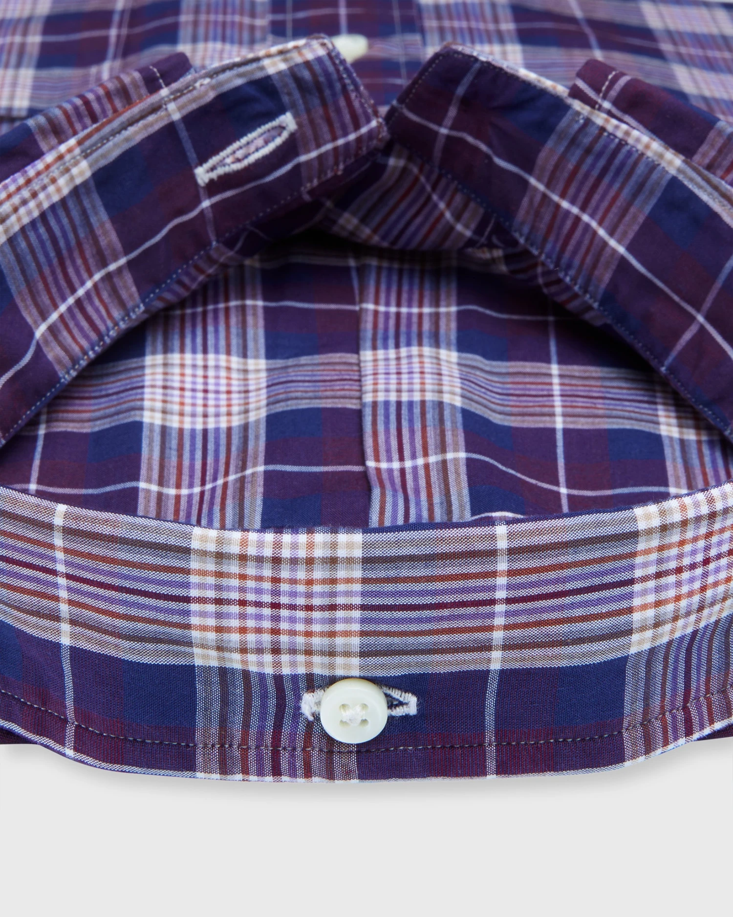 Button-Down Sport Shirt In Merlot/Lavender/Ochre Plaid Poplin 4 Button-Down Sport Shirt In Merlot/Lavender/Ochre Plaid Poplin - Image 4
