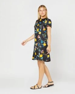 Mini Swing Dress In Borboni Twill Silk 11 Mini Swing Dress In Borboni Twill Silk -HERNO || ULLA JOHNSON || A.P.C. Shop S71232 498