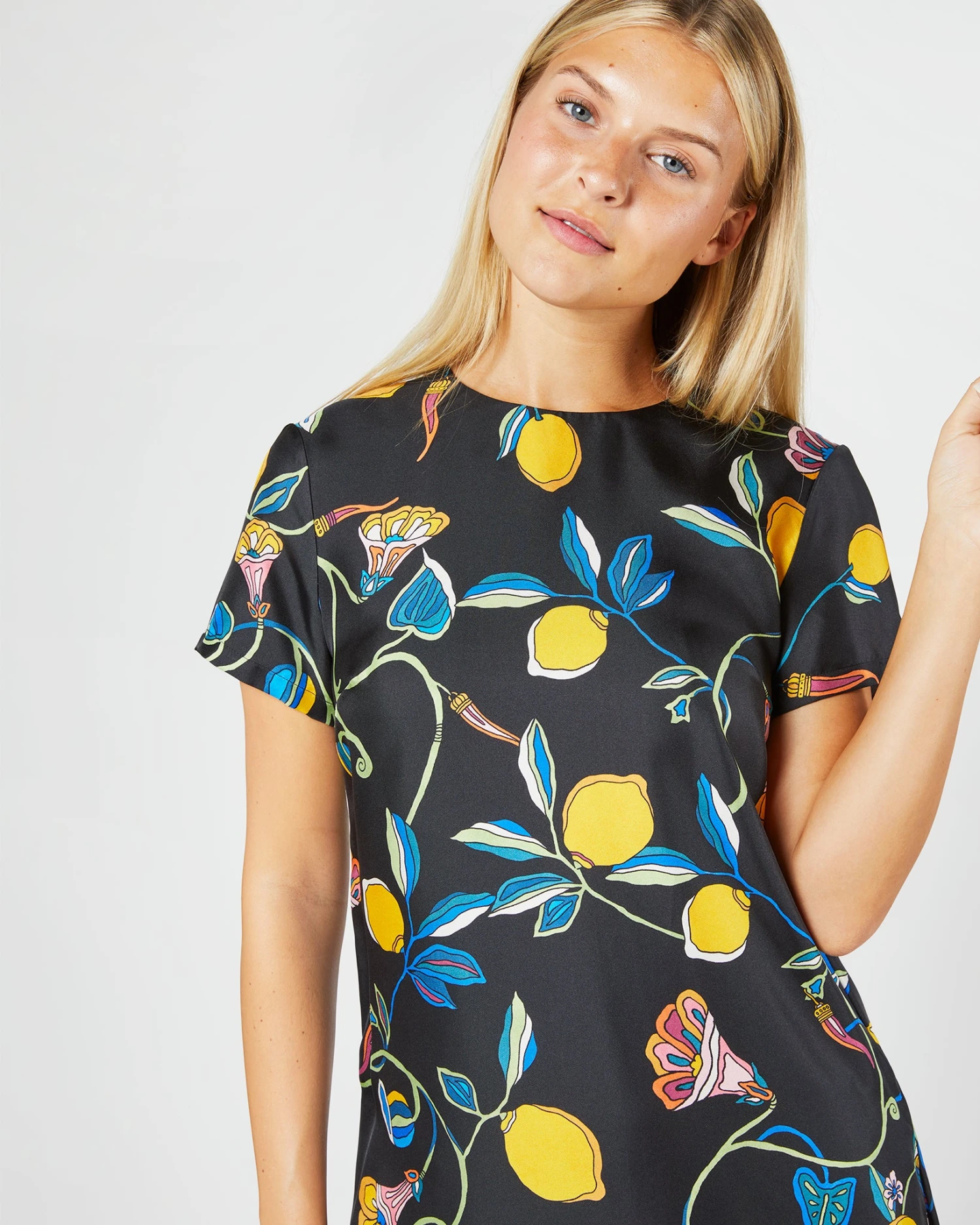 Mini Swing Dress In Borboni Twill Silk 2 Mini Swing Dress In Borboni Twill Silk - Image 2