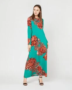 Long Sleeve Swing Dress In Anemone Ghirlanda Sablé 13 Long Sleeve Swing Dress In Anemone Ghirlanda Sablé -HERNO || ULLA JOHNSON || A.P.C. Shop S71243 309