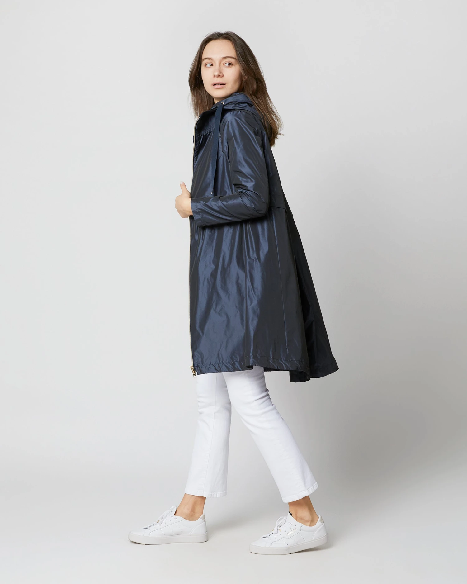 HERNO Midi Jacket With Removable Hood In New Blu 5 HERNO Midi Jacket With Removable Hood In New Blu - Image 5