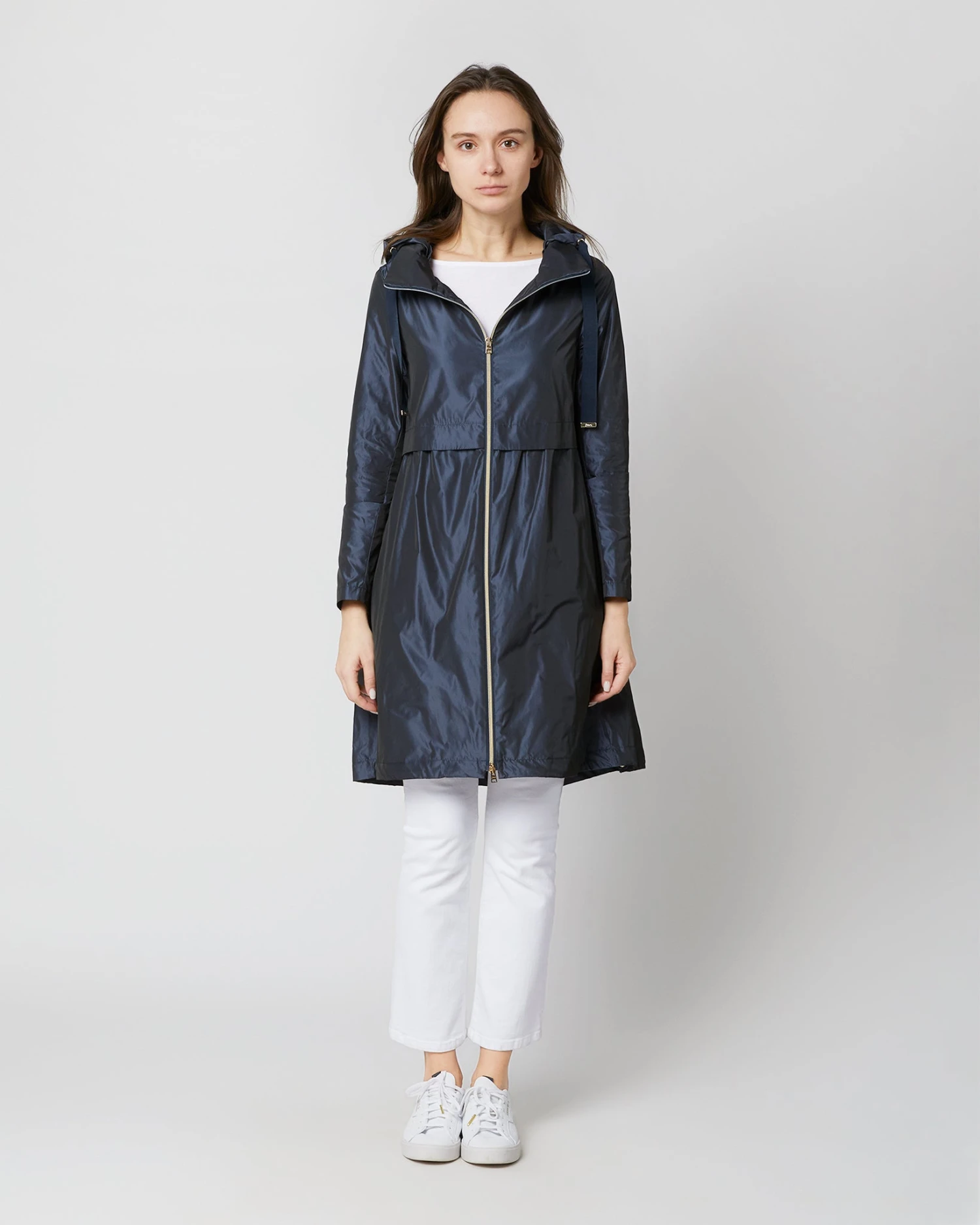 HERNO Midi Jacket With Removable Hood In New Blu 2 HERNO Midi Jacket With Removable Hood In New Blu - Image 2
