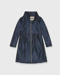 HERNO Midi Jacket With Removable Hood In New Blu