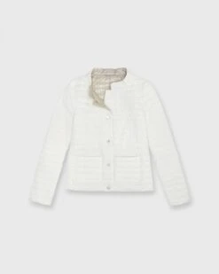 HERNO Reversible Short Jacket In White/Champagne