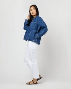 A.P.C. Suzanne Logo Jacket In Washed Indigo -HERNO || ULLA JOHNSON || A.P.C. Shop S71261 11292