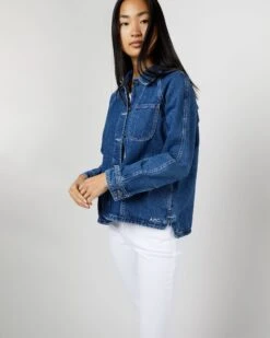 A.P.C. Suzanne Logo Jacket In Washed Indigo -HERNO || ULLA JOHNSON || A.P.C. Shop S71261 11321