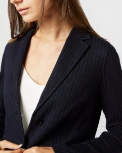 Parker Jacket In Navy Pinstripe Knit -HERNO || ULLA JOHNSON || A.P.C. Shop S71354 1633