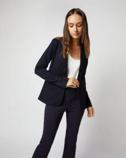 Parker Jacket In Navy Pinstripe Knit -HERNO || ULLA JOHNSON || A.P.C. Shop S71354 1643