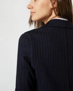 Parker Jacket In Navy Pinstripe Knit -HERNO || ULLA JOHNSON || A.P.C. Shop S71354 1925