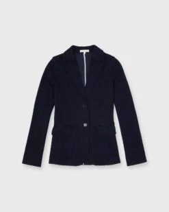 Parker Jacket In Navy Pinstripe Knit