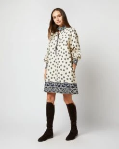 Anaya Popover Dress In Navy Bandana Print Poplin 7 Anaya Popover Dress In Navy Bandana Print Poplin -HERNO || ULLA JOHNSON || A.P.C. Shop S71358 2835