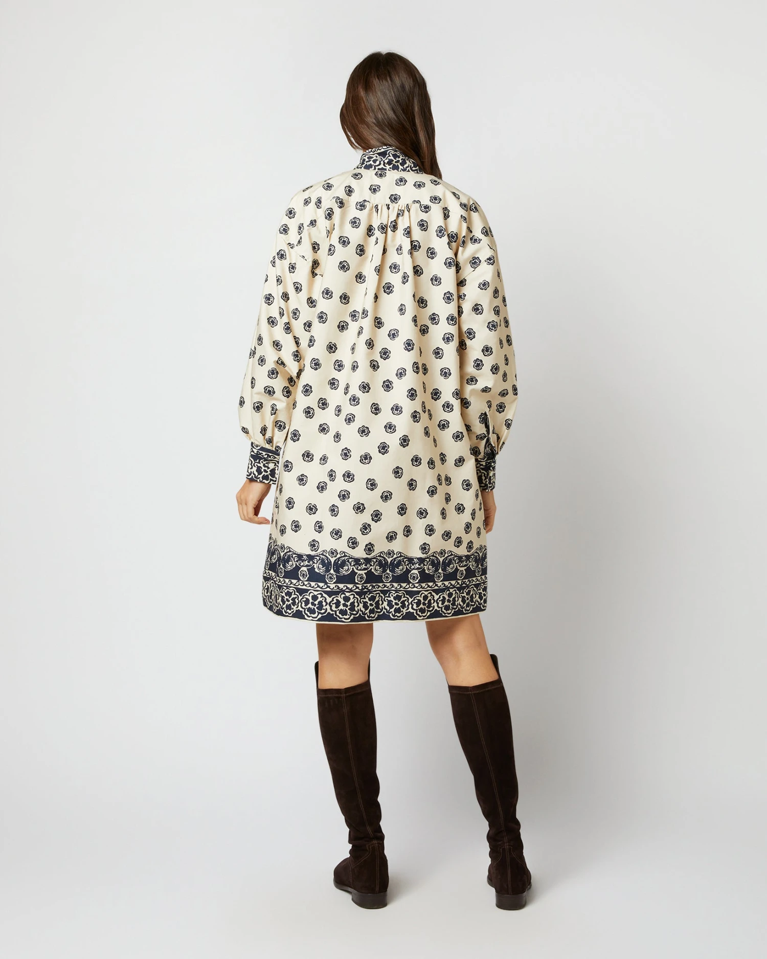 Anaya Popover Dress In Navy Bandana Print Poplin 5 Anaya Popover Dress In Navy Bandana Print Poplin - Image 5