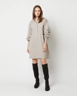 Anaya Popover Dress In Taupe Poplin