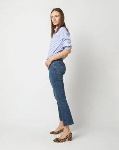 Flare Cropped 5-Pocket Jean In 5-Year Indigo Stretch Denim -HERNO || ULLA JOHNSON || A.P.C. Shop S71375 2705