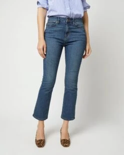 Flare Cropped 5-Pocket Jean In 5-Year Indigo Stretch Denim -HERNO || ULLA JOHNSON || A.P.C. Shop S71375 2776