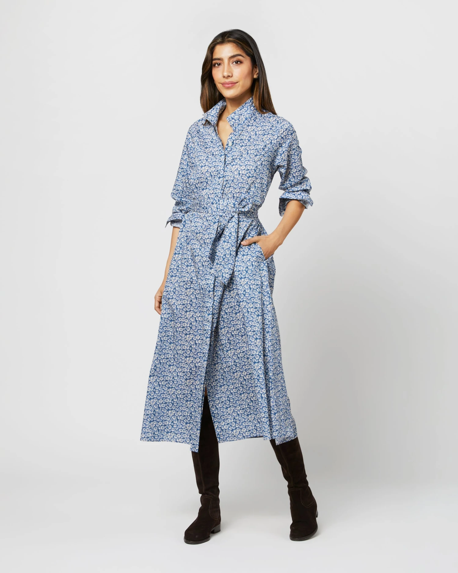 Annette Dress In Blue Helenium Liberty Fabric 1 Annette Dress In Blue Helenium Liberty Fabric