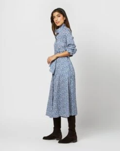 Annette Dress In Blue Helenium Liberty Fabric 9 Annette Dress In Blue Helenium Liberty Fabric -HERNO || ULLA JOHNSON || A.P.C. Shop S71376 1234