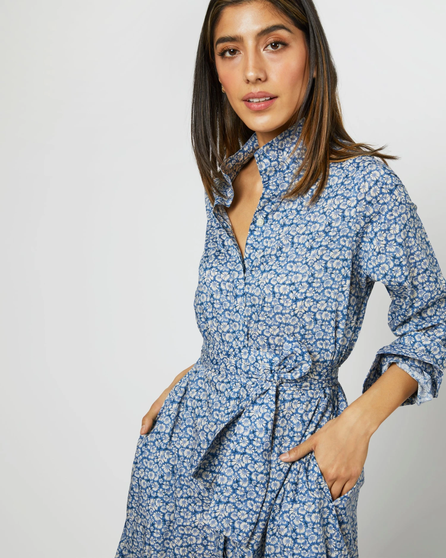 Annette Dress In Blue Helenium Liberty Fabric 2 Annette Dress In Blue Helenium Liberty Fabric - Image 2