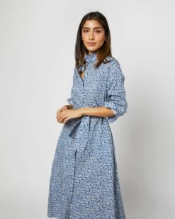 Annette Dress In Blue Helenium Liberty Fabric 11 Annette Dress In Blue Helenium Liberty Fabric -HERNO || ULLA JOHNSON || A.P.C. Shop S71376 1304