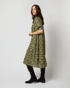 Long-Sleeved Gianna Dress In Hunter Multi Strawberry Thief Liberty Fabric -HERNO || ULLA JOHNSON || A.P.C. Shop S71392 361