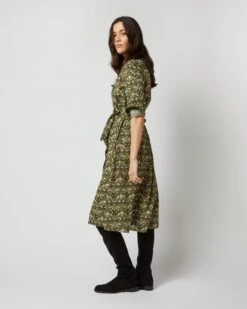Long-Sleeved Gianna Dress In Hunter Multi Strawberry Thief Liberty Fabric -HERNO || ULLA JOHNSON || A.P.C. Shop S71392 410