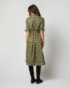 Long-Sleeved Gianna Dress In Hunter Multi Strawberry Thief Liberty Fabric -HERNO || ULLA JOHNSON || A.P.C. Shop S71392 411