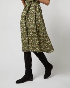 Long-Sleeved Gianna Dress In Hunter Multi Strawberry Thief Liberty Fabric -HERNO || ULLA JOHNSON || A.P.C. Shop S71392 485