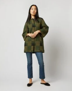 Eleanor Coat In Hunter Multi Patchwork Jacquard 18 Eleanor Coat In Hunter Multi Patchwork Jacquard -HERNO || ULLA JOHNSON || A.P.C. Shop S71399 3633