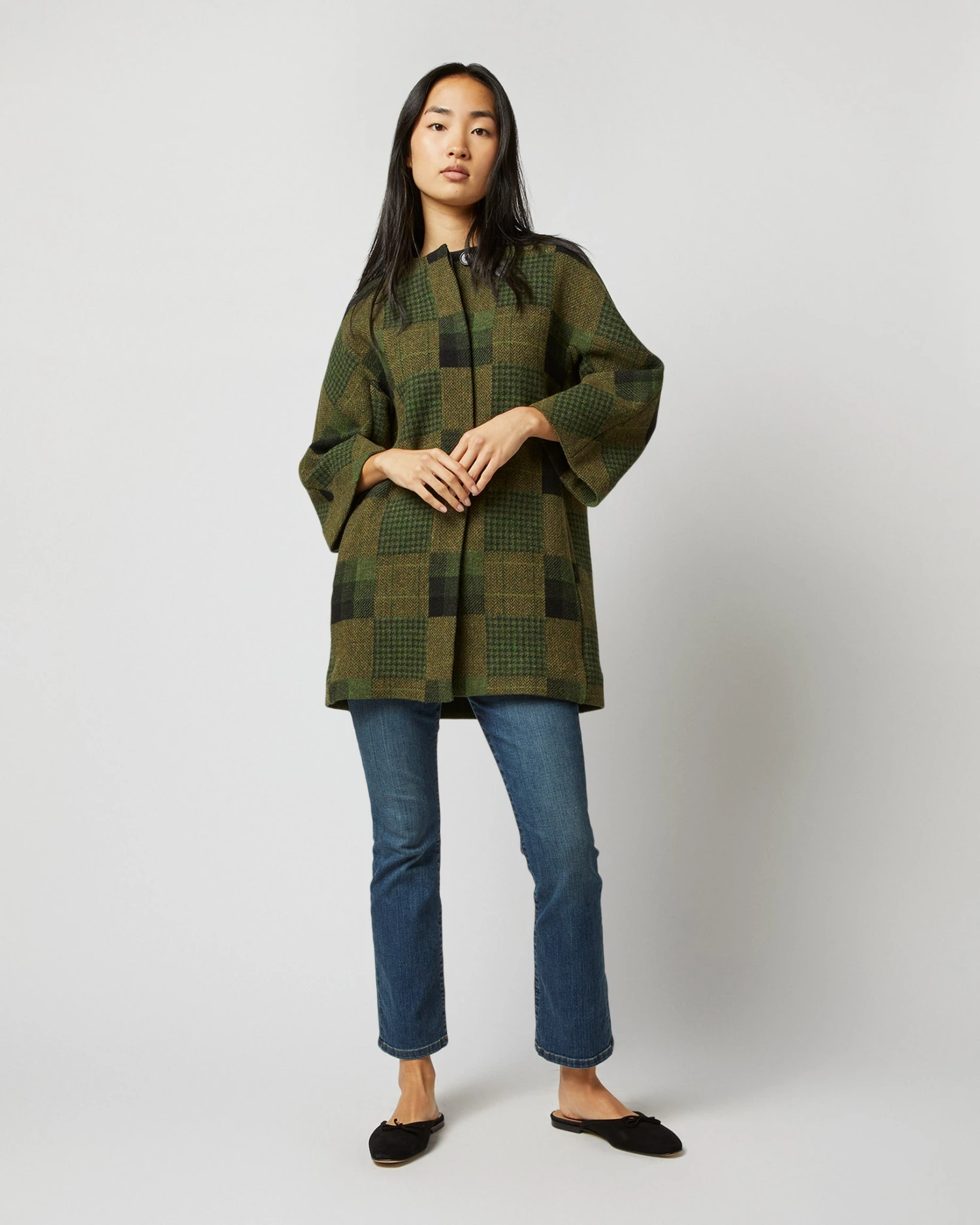 Eleanor Coat In Hunter Multi Patchwork Jacquard 8 Eleanor Coat In Hunter Multi Patchwork Jacquard - Image 8
