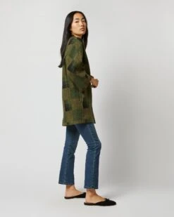 Eleanor Coat In Hunter Multi Patchwork Jacquard 19 Eleanor Coat In Hunter Multi Patchwork Jacquard -HERNO || ULLA JOHNSON || A.P.C. Shop S71399 3641