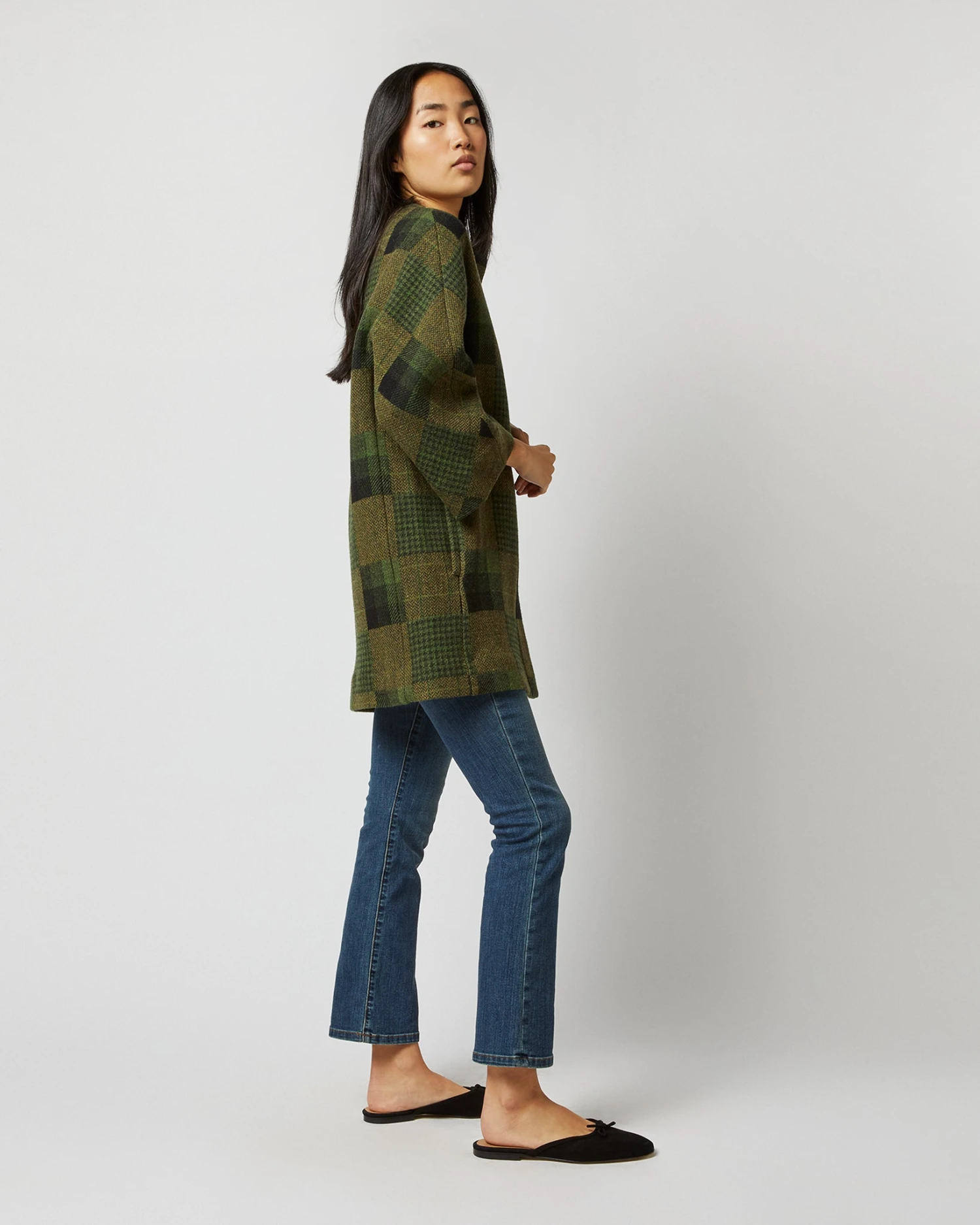 Eleanor Coat In Hunter Multi Patchwork Jacquard 9 Eleanor Coat In Hunter Multi Patchwork Jacquard - Image 9
