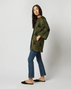 Eleanor Coat In Hunter Multi Patchwork Jacquard 16 Eleanor Coat In Hunter Multi Patchwork Jacquard -HERNO || ULLA JOHNSON || A.P.C. Shop S71399 3651