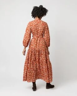 Isla Shirtdress In Orange Autumn Floral Crinkle Cotton -HERNO || ULLA JOHNSON || A.P.C. Shop S71402 895
