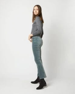 Flare Cropped 5-Pocket Jean In Lovat Stretch Velveteen 10 Flare Cropped 5-Pocket Jean In Lovat Stretch Velveteen -HERNO || ULLA JOHNSON || A.P.C. Shop S71403 2914
