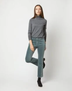 Flare Cropped 5-Pocket Jean In Lovat Stretch Velveteen 11 Flare Cropped 5-Pocket Jean In Lovat Stretch Velveteen -HERNO || ULLA JOHNSON || A.P.C. Shop S71403 2953