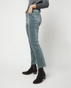Flare Cropped 5-Pocket Jean In Lovat Stretch Velveteen 12 Flare Cropped 5-Pocket Jean In Lovat Stretch Velveteen -HERNO || ULLA JOHNSON || A.P.C. Shop S71403 2985