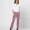 Flare Cropped 5-Pocket Jean In Lavender Stretch Velveteen