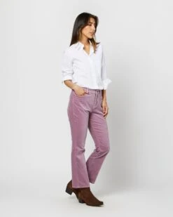 Flare Cropped 5-Pocket Jean In Lavender Stretch Velveteen 8 Flare Cropped 5-Pocket Jean In Lavender Stretch Velveteen -HERNO || ULLA JOHNSON || A.P.C. Shop S71407 3509