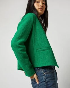 Megan Cardigan Jacket In Green Bouclé Tweed 14 Megan Cardigan Jacket In Green Bouclé Tweed -HERNO || ULLA JOHNSON || A.P.C. Shop S71409 3460